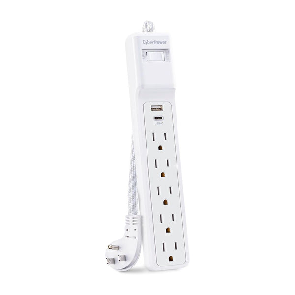 CyberPower Surge Protector, 5 Outlets, 2 USB Ports, 4 Ft Cord