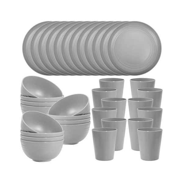 36-Pcs Grey Wheat Straw Dinnerware Set