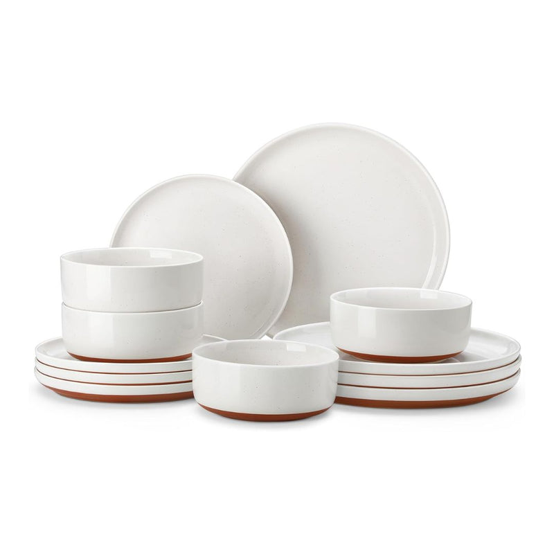 12-Pcs MALACASA Plates and Bowls Sets