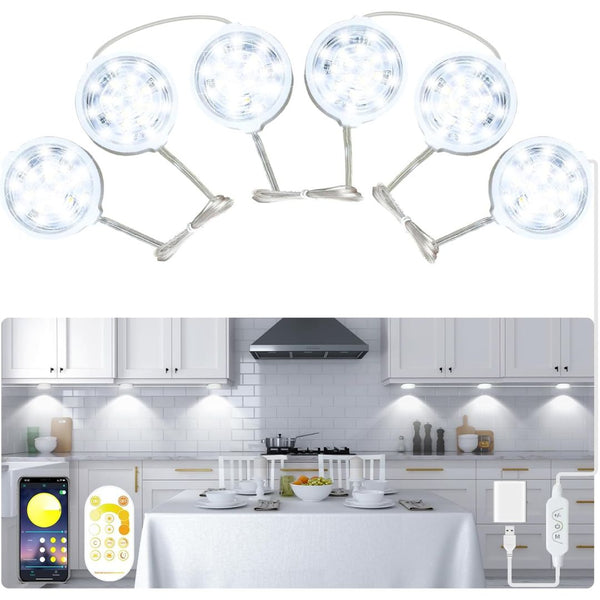 Dimmable LED Under Cabinet Lights with App & Remote Control