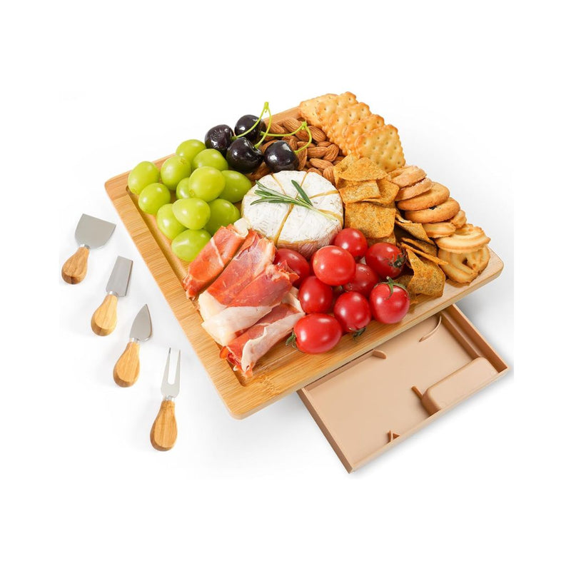 Charcuterie Board Set with Slide-Out Drawer