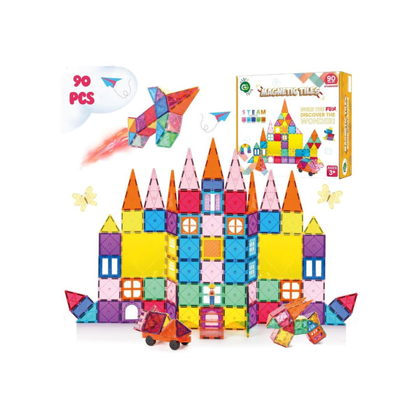 90-Pcs Castle Magnetic Tiles Set