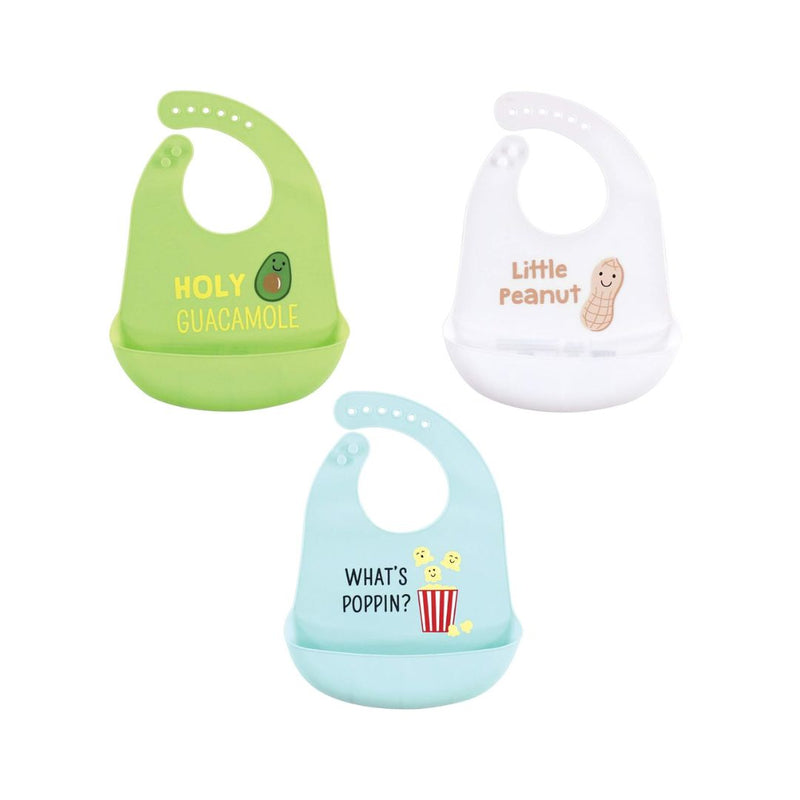 3 Hudson Baby Unisex Baby Silicone Bibs