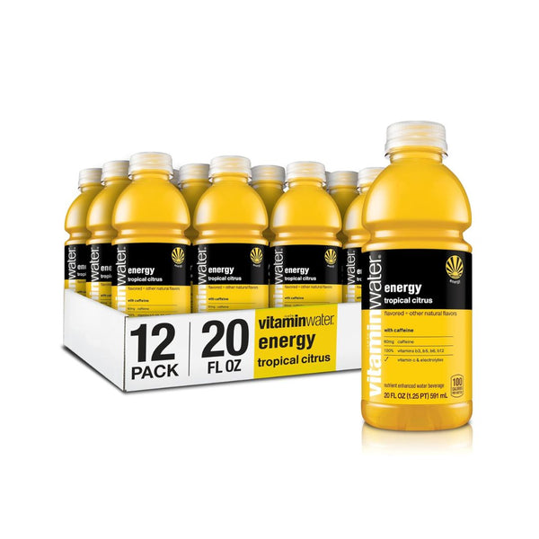 12 Bottles of vitaminwater Energy, Tropical Citrus Flavored