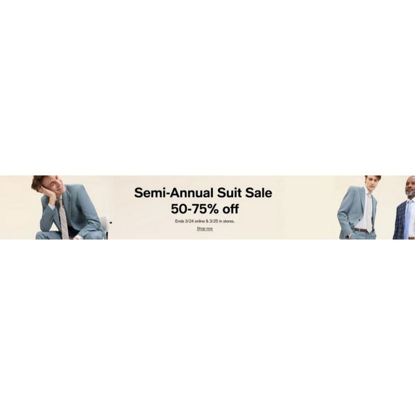 50-75% Off on Select Men's Suits from Macy's Semi-Annual Sale!