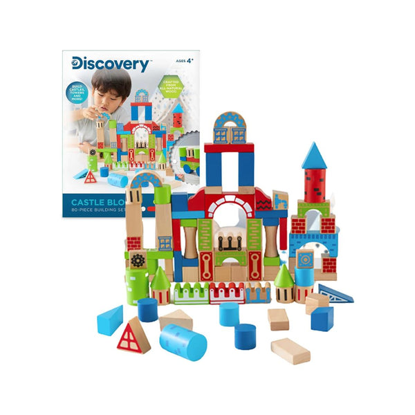 Discovery Wood Castle Blocks 80-Piece Building Set