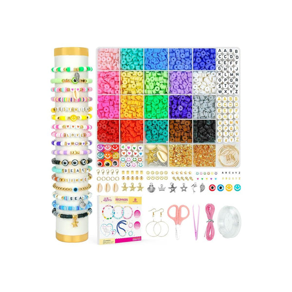 5,000-Pcs Heishi Flat Preppy Polymer Clay Beads Bracelet Making Kit