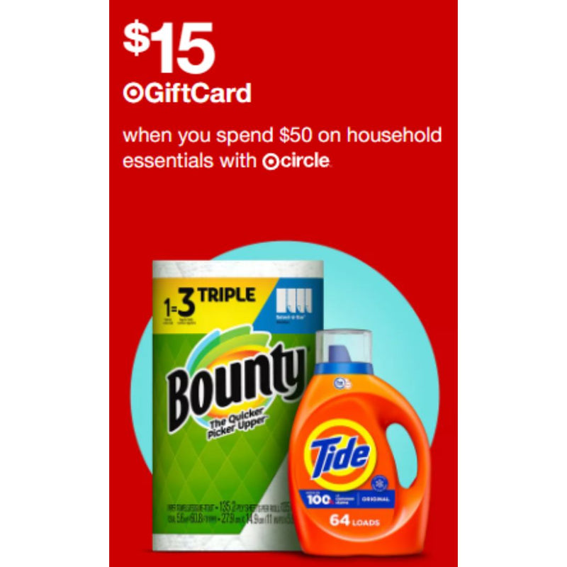 Target: Get $15 Gift Card When You Spend $50 on Household Essentials!