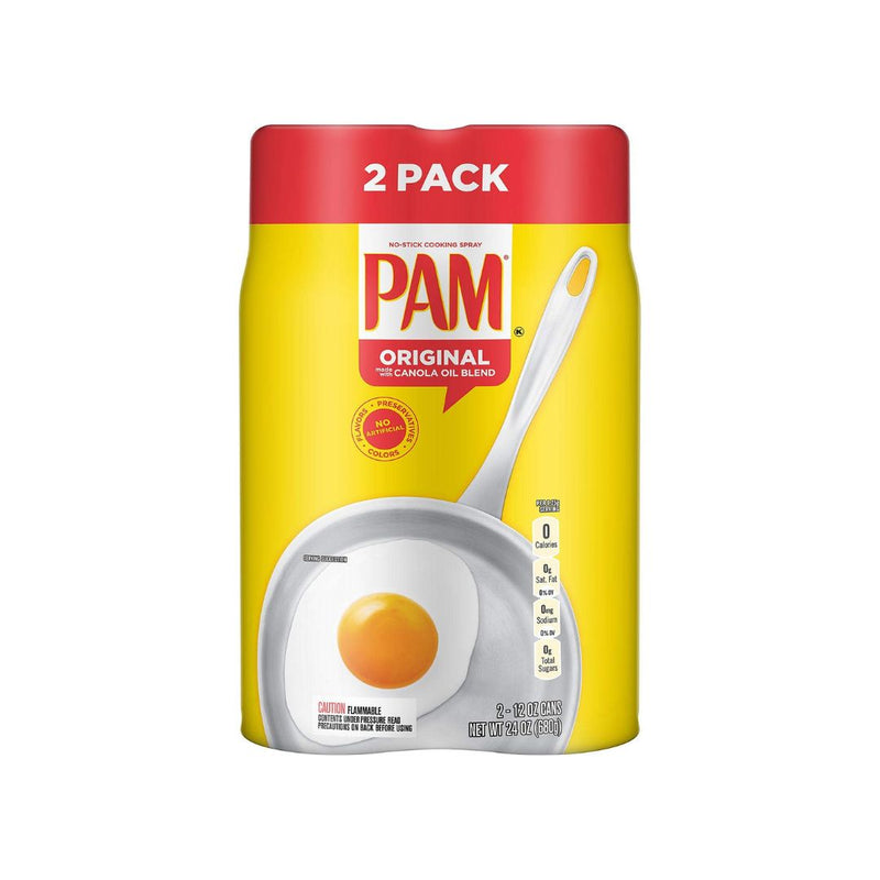 2-Pack Pam Original No-Stick Cooking Spray 100% Natural Canola Oil