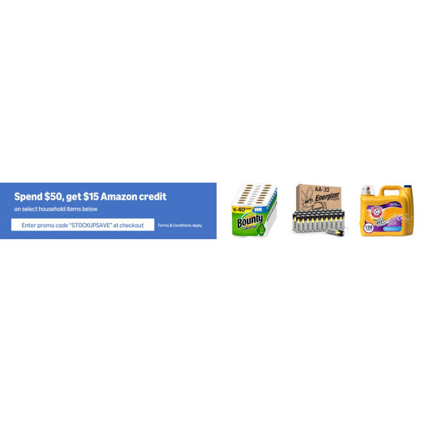 Spend $50, Get $15 Amazon Credit On Select Household Items!