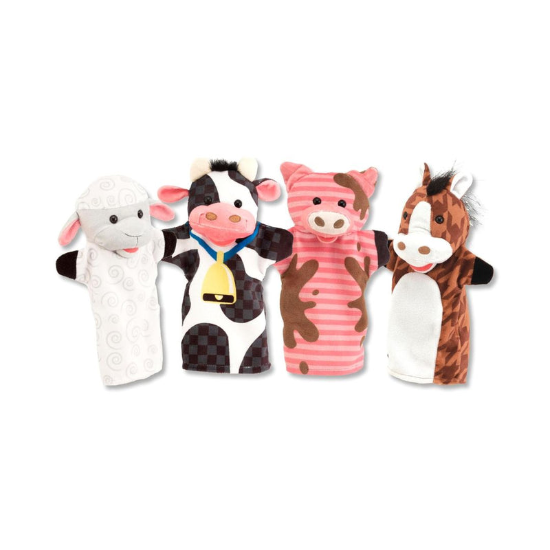 Set of 4 Melissa & Doug Farm Friends Hand Puppets