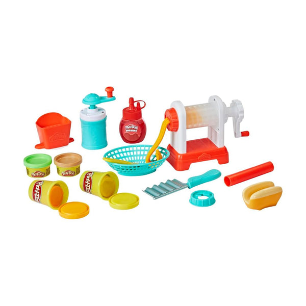 Play-Doh Kitchen Creations Spiral Fries Playset with 5 Cans of Modeling Compound Colors