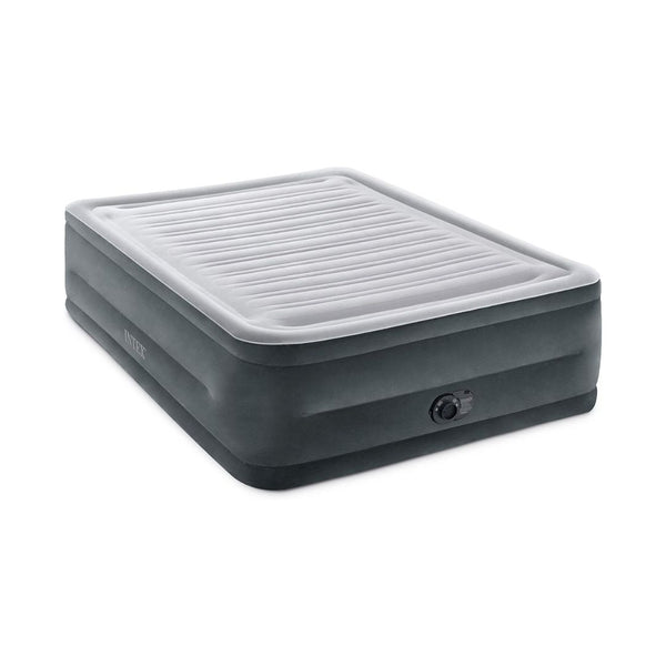 Intex 22in Queen Dura-Beam Comfort Plush High-Rise Inflatable Air Mattress with Built in Pump