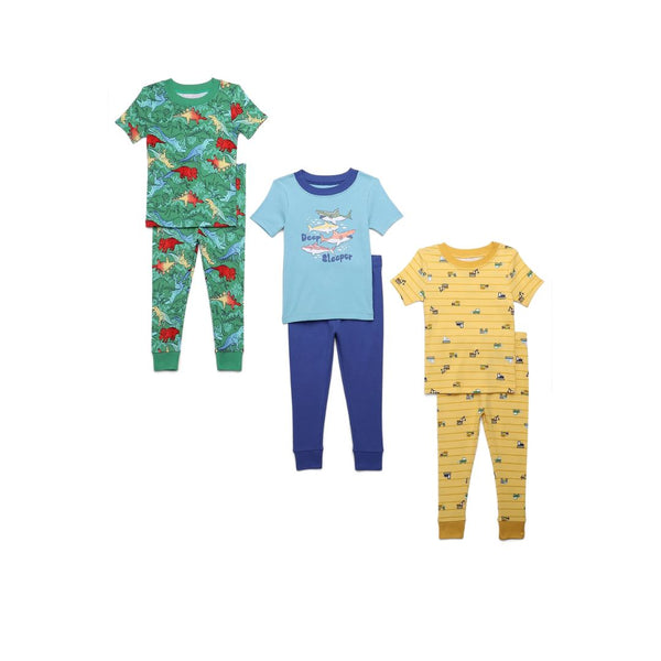 3-Pack Set Wonder Nation Toddler Tee and Pants Snug Fit Pajama (Many Styles)