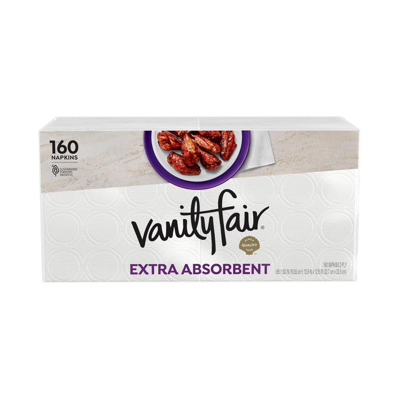 160 Count Vanity Fair Extra Absorbent Premium Paper Napkins
