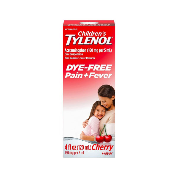Tylenol Children’s Liquid Oral Pain Reliever & Fever Reducer, Dye-Free, Cherry