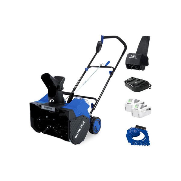 Snow Joe 24V Cordless Snow Blower w/ 18″ Clearing, Batteries, Charger, Cover & Ice Scraper