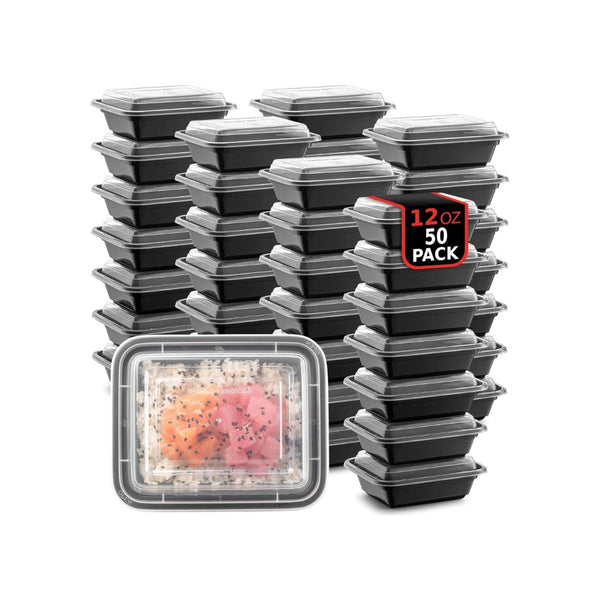 50-Pack Reusable 12 Oz Meal Prep Containers