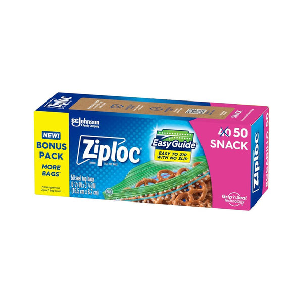 50 Ziploc Grip 'N Seal Snack Bags