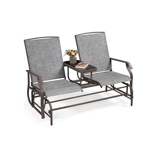 2-Seater Texteline Glider Bench W/Table