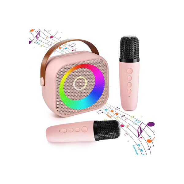 Portable Bluetooth Karaoke with 2 Wireless Microphones