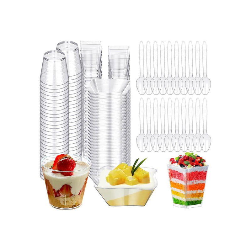 300 Piece 5oz Clear Plastic Dessert Cups