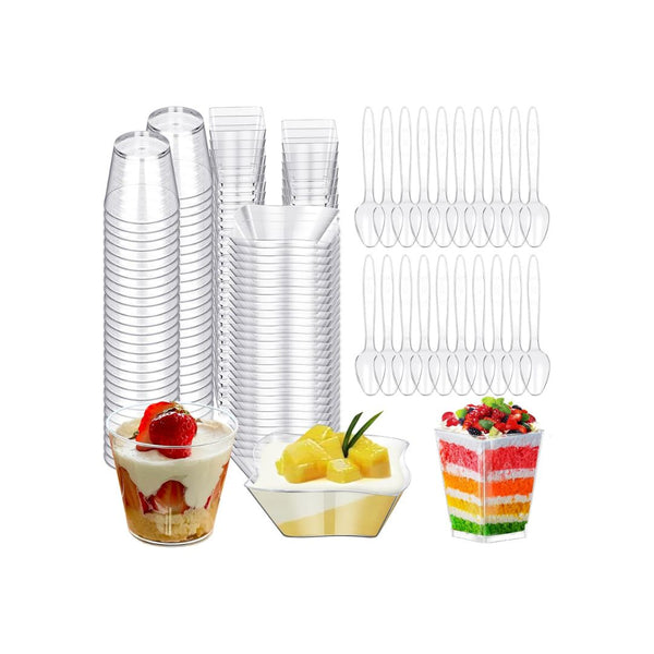 300 Piece 5oz Clear Plastic Dessert Cups