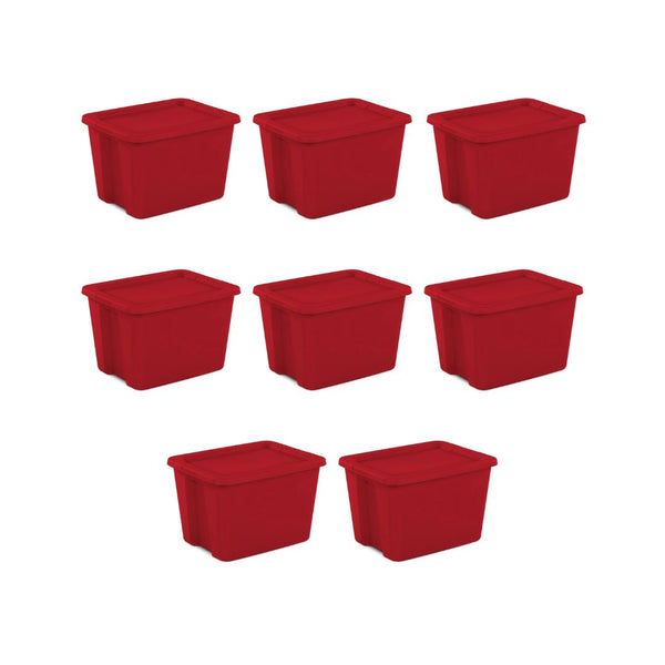 Pack of 8 Sterilite Large 18 Gallon Storage Bins