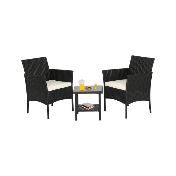 Outdoor Wicker Bistro Rattan Chair Conversation Set