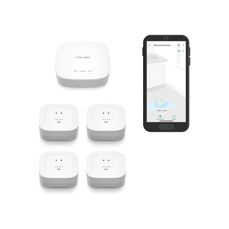 Smart Home Starter Kit: Hub & 4 Water Leak Sensors
