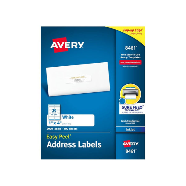 2,000 Avery Easy Peel Printable Address Labels with Sure Feed