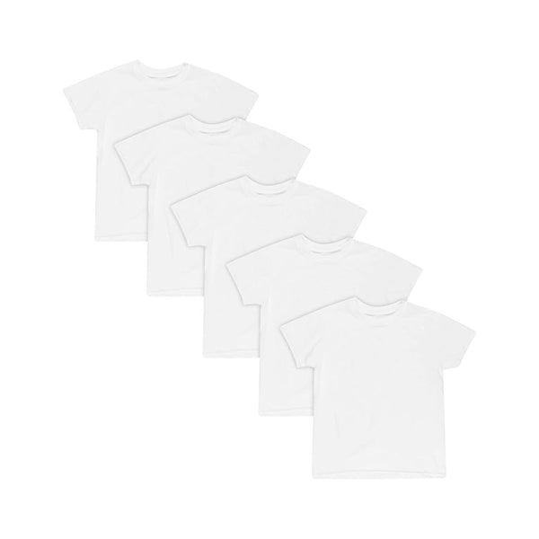 5 Hanes Boys' Ecosmart Short Sleeve Crew Neck T-Shirt