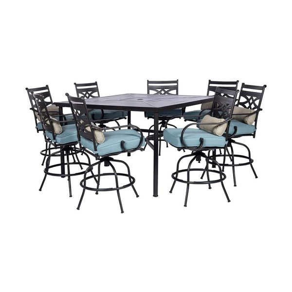 9-Piece Hanover Outdoor Dining Set with Swivel Chairs