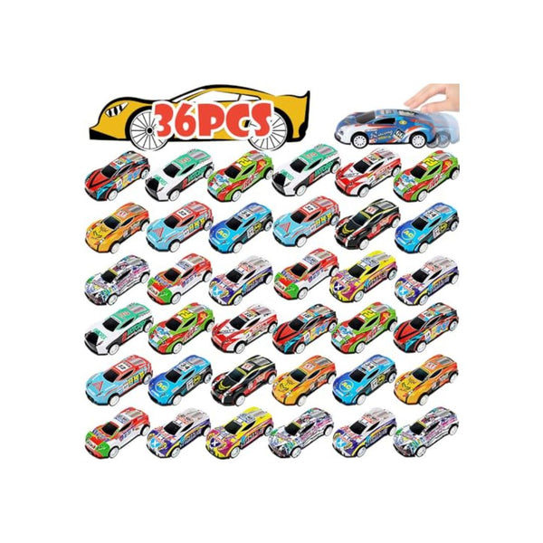 36 Pack Mini Die-Cast Pull Back Toy Cars