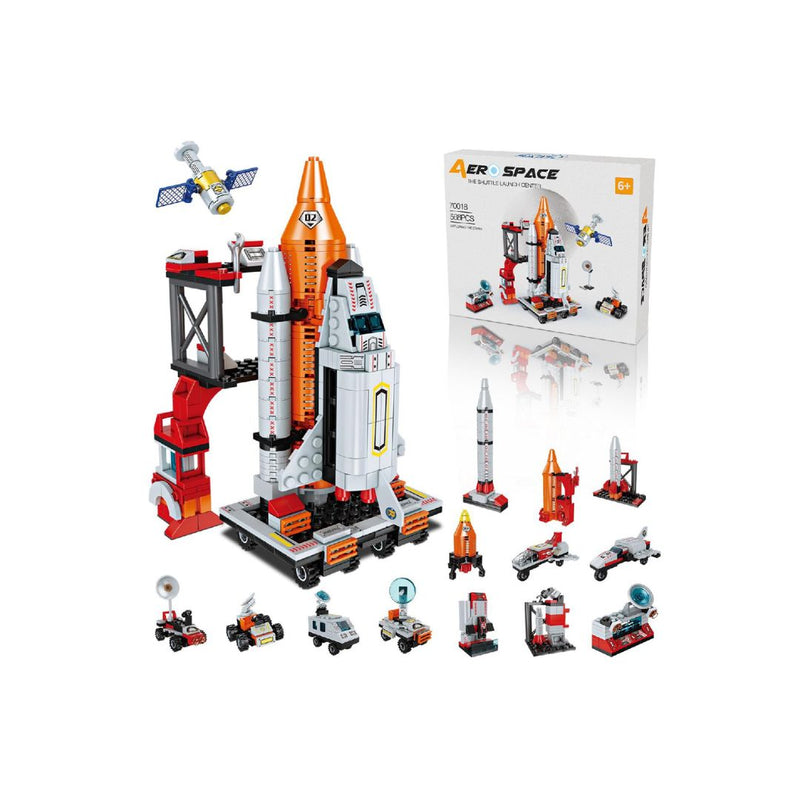 566 Pcs 12 in 1 Aerospace Toys with Rocket Launcher