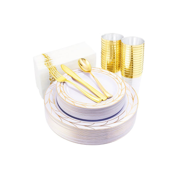 175-Pcs Disposable Dinnerware Set