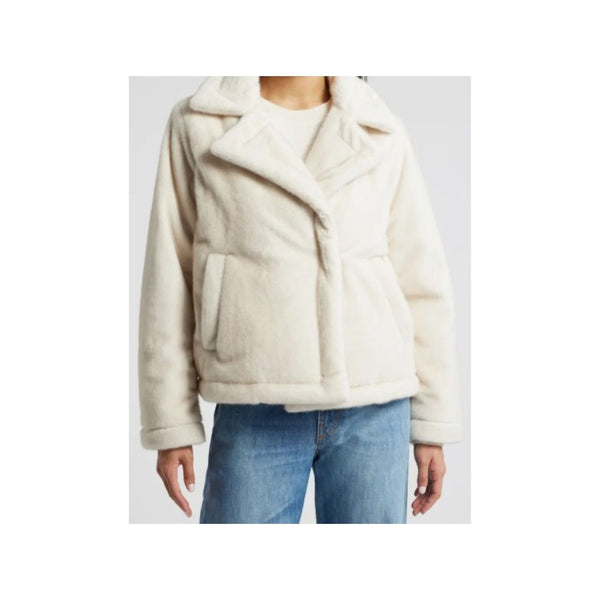 Sam Edelman Notched Lapel Faux Fur Jacket