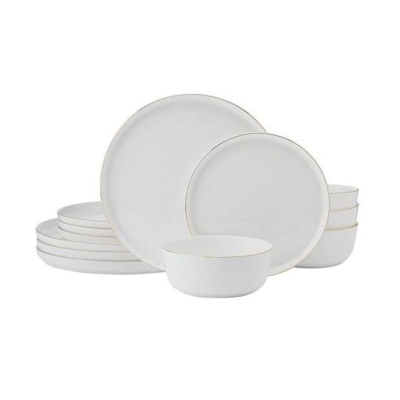 12-Piece Mikasa Samantha Gold Bone China Dinnerware Se