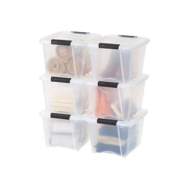 6 Pack 19 Qt IRIS Stackable Plastic Storage Bins