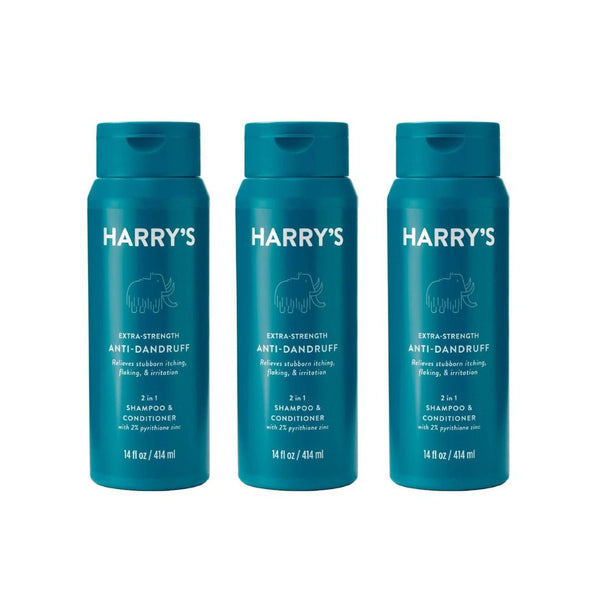 3 Pack Harry's 2-in-1 Anti Dandruff Shampoo & Conditioner