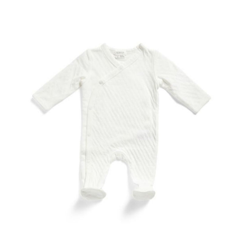 Petit Lem Newborn Cotton Pointelle Knit Cross Coveralls (3 Colors)