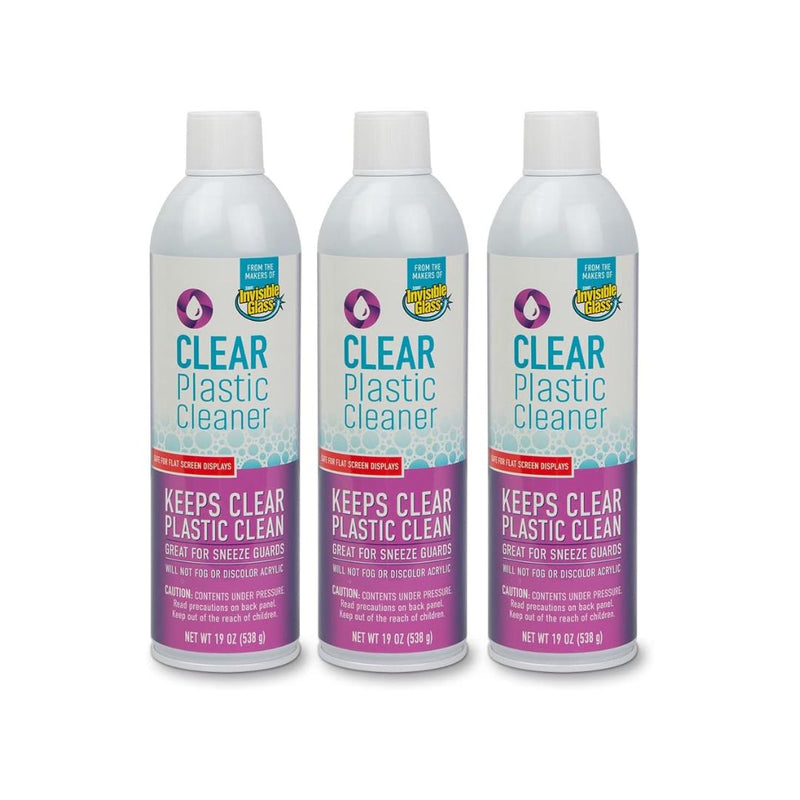 3-Pack Invisible Glass Clear Plastic Cleaner