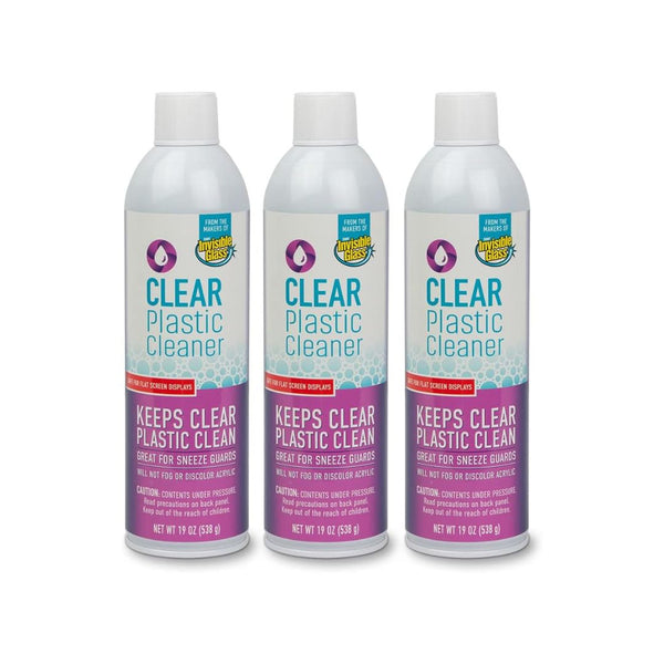 3-Pack Invisible Glass Clear Plastic Cleaner