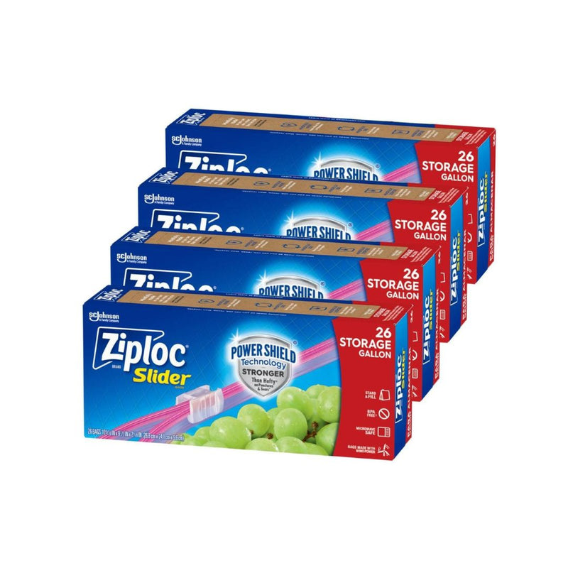 104 Pack Ziploc Gallon Slider Storage Bags