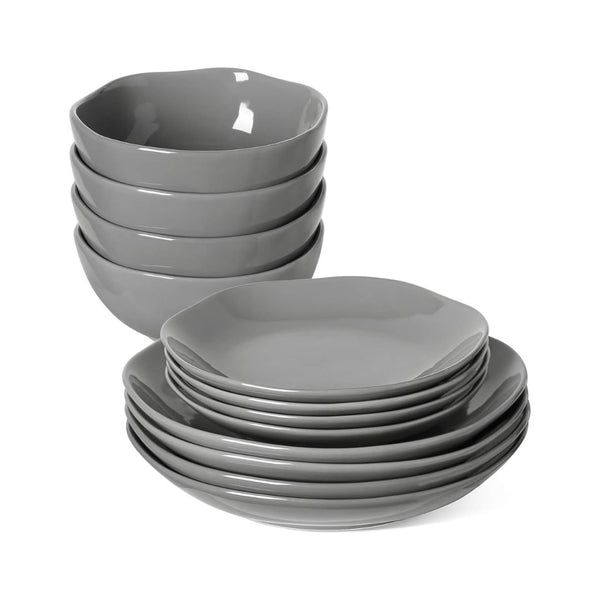 12-Piece Ceramic Plates and Bowls Set