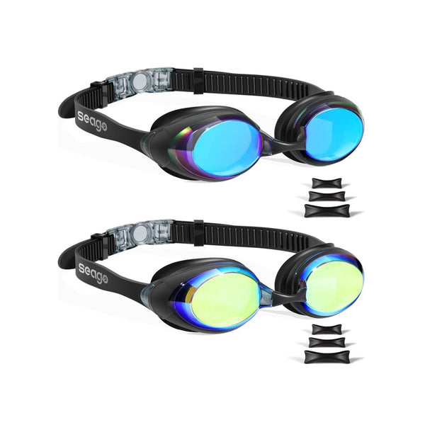 2 Pack Swimming Goggles with Anti-Fog Lens