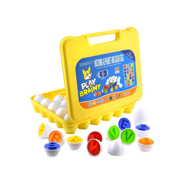 Play Brainy Montessori Alphabet Matching Eggs, 26 Pc. ABC Letter Set