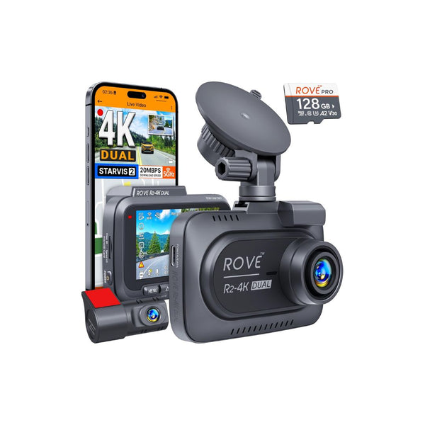 DUAL Dash Cam Front and Rear with 128GB Card