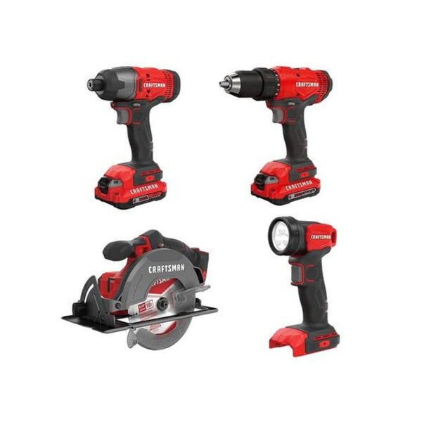 CRAFTSMAN 4-Tool V20 MAX Cordless Power Tool Kit