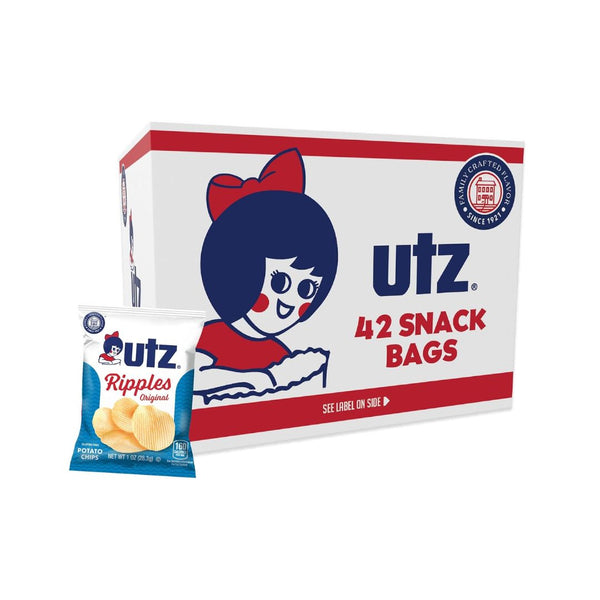 42 Snack Bags of Utz Ripples Original Crispy Chips